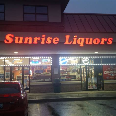 Sunrise liquor - Sunrise Liquor. . Liquor Stores. (1) Add Hours. (301) 695-1809 Add Website Map & Directions 407 S Jefferson StFrederick, MD 21701 Write a Review.